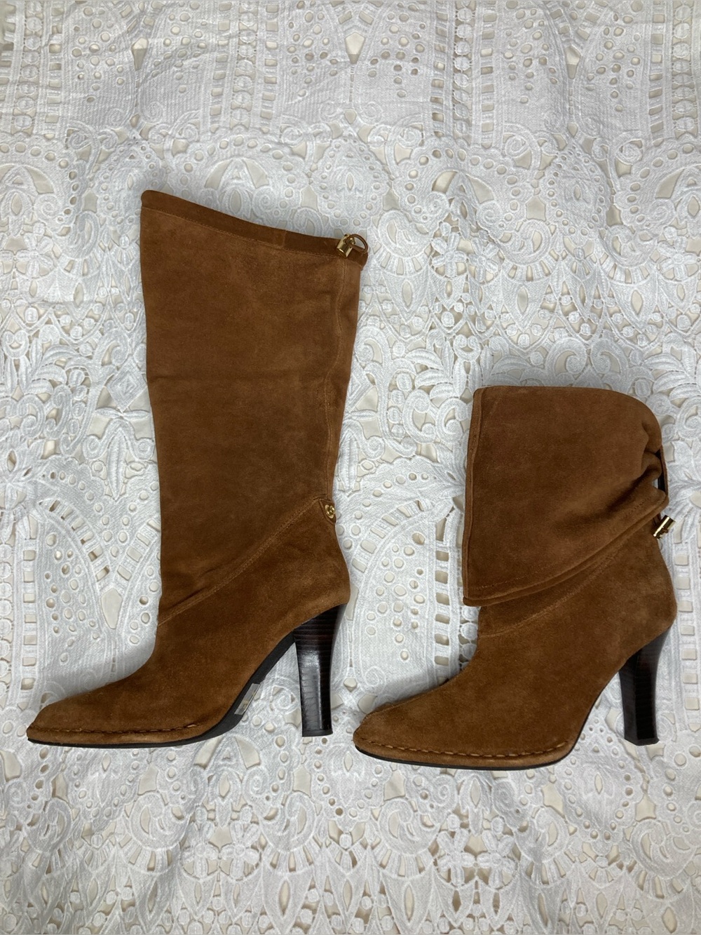 Hot in Hollywood Convertible Suede Slouch Boots Size 8 measurements in pics